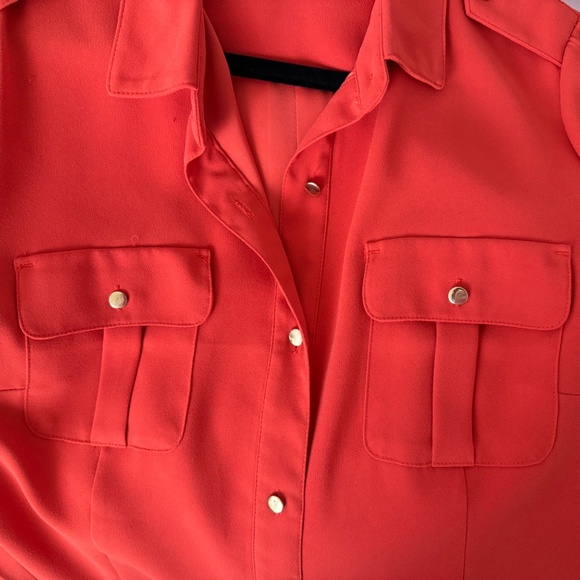 Chico's ORANGE jacket SZ 12 (altered see description) - Picture 2 of 9